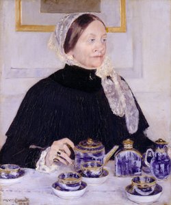 Dama en la mesa de té, 1883-5 de Mary Cassatt